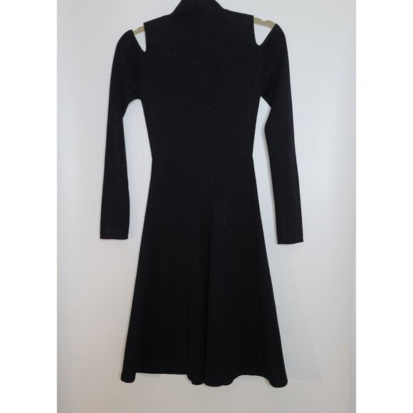 Hugo Boss‎ Frikka Cold Shoulder Wool Blend Dress Black Long Sleeve Mock Neck S - Picture 9 of 9